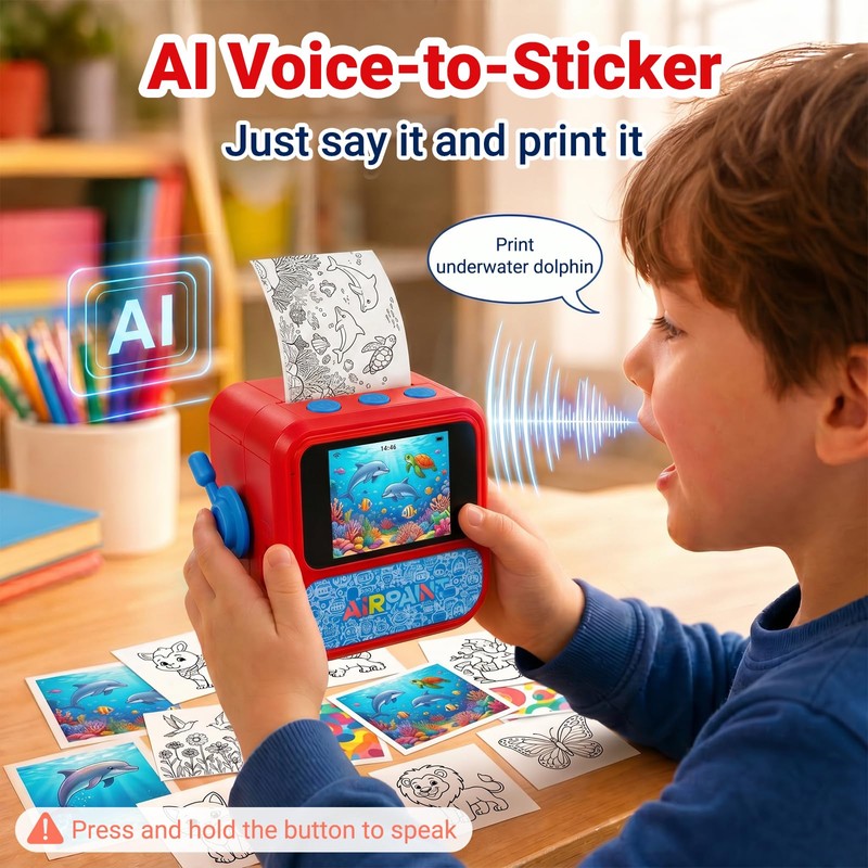 FamilyKit AI Voice Sticker Printer - Smart Thermal Sticker Maker