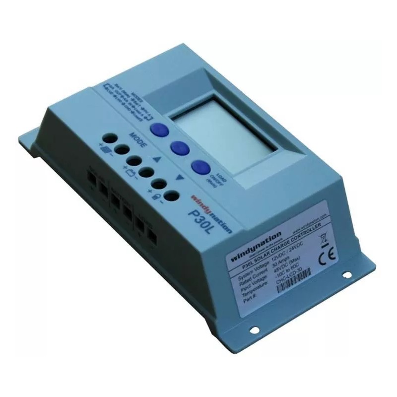 Windy Nation INC P30L LCD 30A Solar Panel Regulator Charge