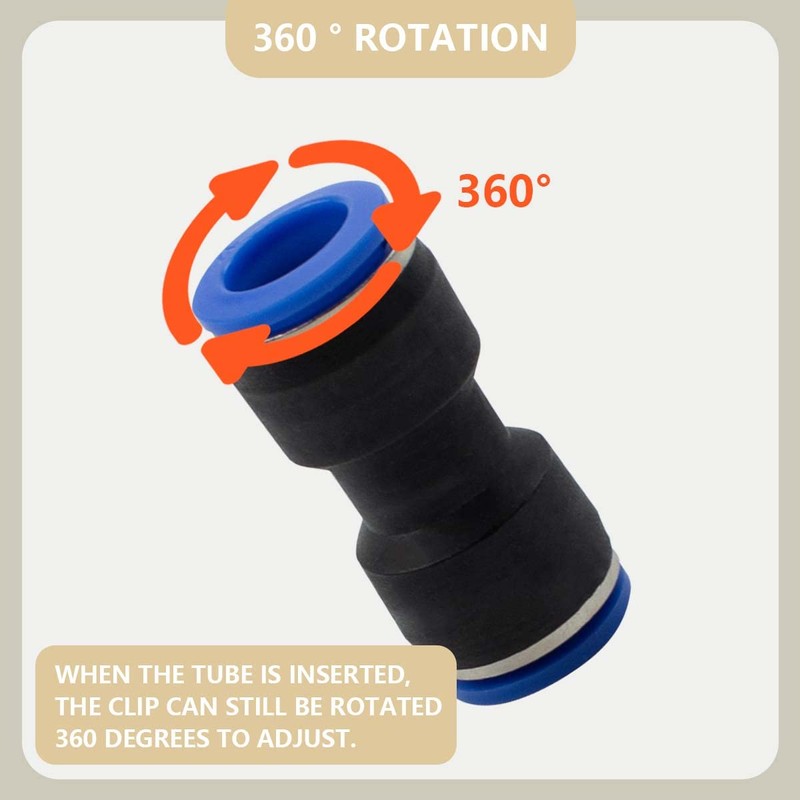 Bwintech 10 Pcs 10mm Straight Push in Connect Pneumatic Fitting,2