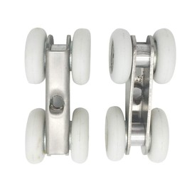 COMOK Zinc Alloy 4-Wheel Metal Hanging Sliding Wardrobe Closet Door Roller Set Pulley Hardware for Furniture Hardware Wheel 2Pcs