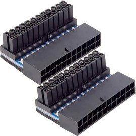 DKARDU 2 PCS ATX 24 Pin Female to 24 Pin Male 90 Degree Adapter, Mainboard Motherboard Power Supply for Desktops PC Supply