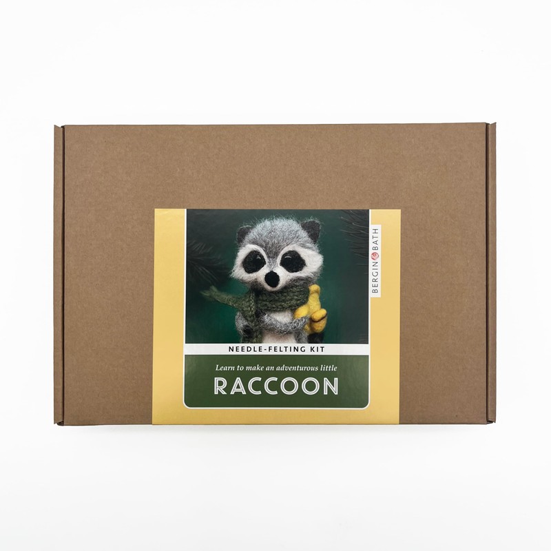 Bergin & Bath Needle Felting Kit, Raccoon - Make a