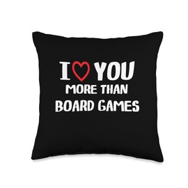 I heart You More than Board Games Thanksgiving I Love You More Than Board Games Shirt Funny Women Christmas Throw Pillow, 16x16, Multicolor
