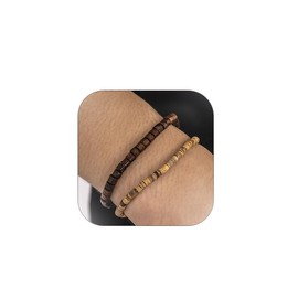 2Pcs Wooden Bracelets for Men Minimalist Trendy Jewelry for Teen Girls