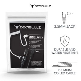 Decibullz 3.5mm Radio Headset Receiver, Listen only Acoustic Coil Tube Radio Headset kit for Two Way radios, transceivers & Radio Speaker mic Jacks