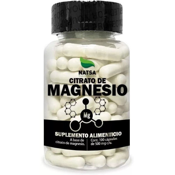 Natsa Citrato De Magnesio 500 Mg 100 Capsulas Sfn