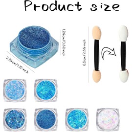 lentejuelas Gel Con Purpurina Corporal, Gel Corporal Con Para La Cara, Holográfico Brillante De Larga Duración, Lentejuelas Gruesas, Purpurina Para Ojos, Labios, Cabello, Uñas, Maquillaje Halloween (Blue, m)