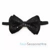coool Black Color Tuxedo Classic BowTie Sequin Neckwear Adjustable Unisex