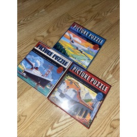 Blue Kazoo Picture Puzzle Across The Continent Series Plane Train Boat 1000 Pcs