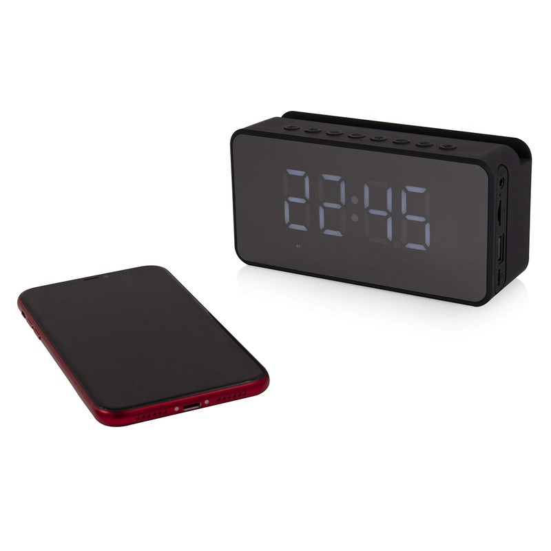 Akai A58117 Core Alarm Clock Bluetooth Speaker with Bluetooth, AUX/FM/TF/USB,