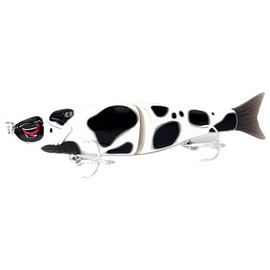 Aoluyard Glide Baits Jointed Swimbait Lifelike Fishing Lures for Bass Trout Pike Salmon Bluegill (Black White-7in/2.2oz)