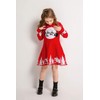 SMILING PINKER Girls' Christmas Santa Reindeer Winter Knitted Dress, red
