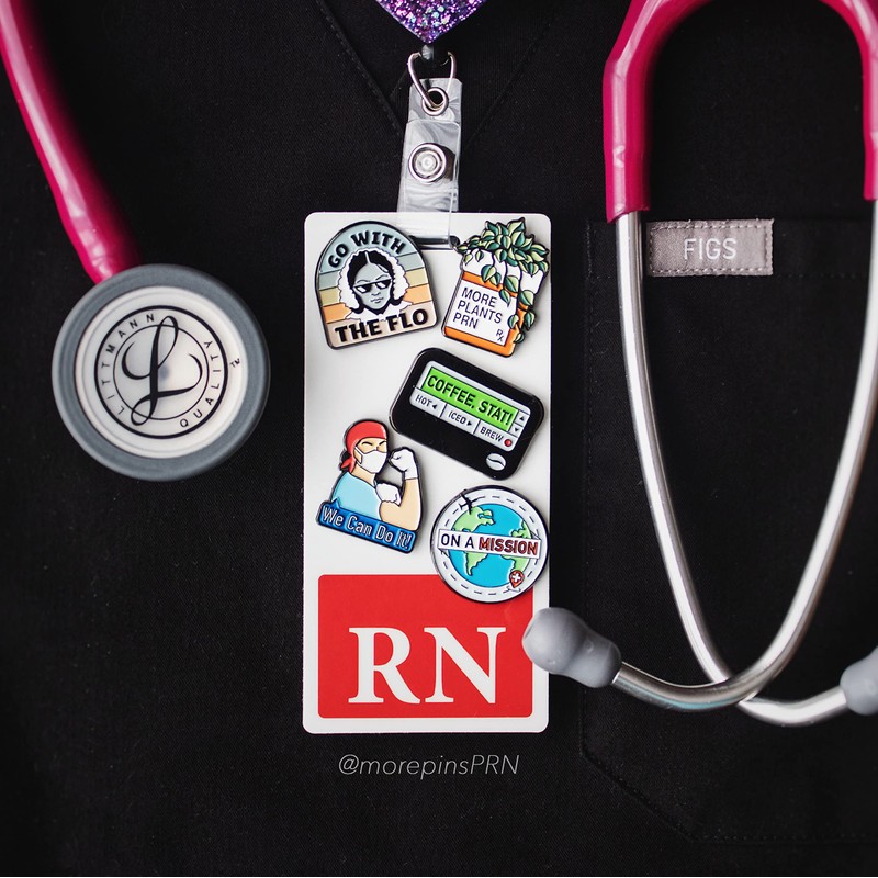 Coffee Stat Pager Enamel Badge Reel Pin | Cute Nurse