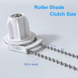 Roller Shade Clutch for 1 1/2" (38mm) Tube with Stainless Steel 4.5mm Bead Chain and 5 Connectors Fix or Replace The Broken Gear on Blinds & Shades
