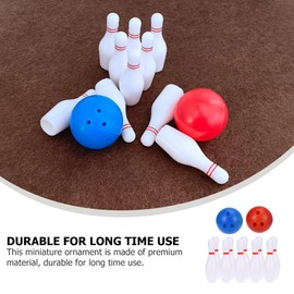 Toyvian 2 Sets Miniature Bowling Set Mini Bowling Game Bowling Pins Ball Toys Dollhouse Furniture Accessories for Kids and Adults Sports Party Favors