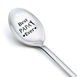 Best Papa Ever Spoon Gifts from Grandchildren Papa Father s Day Gifts for Grandfather Papa Retirement Birthday Gifts for Grandpa Coffee Tea Spoons Gifts for Tea Coffee Lovers
