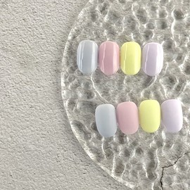 ˡᴬᴺᵀᶤˡ Pastel one-color handmade nail tips (glossy and matte) - Almond / ˡᴬᴺᵀᶤˡ 파스텔 원컬러 수제네일 팁(유광무광) - 아몬드