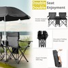 ANEUHS Folding Double Camping Chair w/Umbrella Beverage Holder Carrying Bag