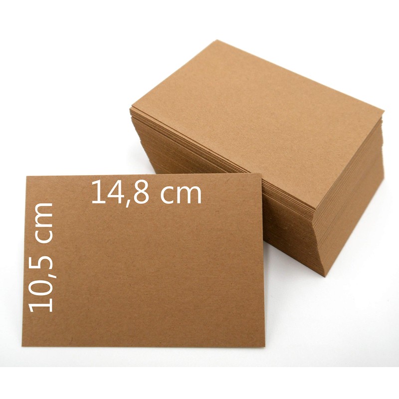 DIN A6 Blank Kraft Paper Postcards Index Cards Set Brown
