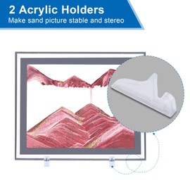 AzureLeap 3D Dynamic Sand Art Liquid Motion, Moving Sand Art Picture Square Glass 3D Deep Sea Sandscape in Motion Display Flowing Sand Frame Relaxing Desktop Home Office Work Decor (5inch-Pink)