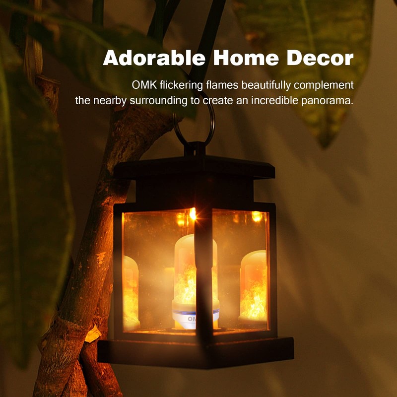 OMK Christmas Decorations Flame Light Bulbs, LED【Upgraded 2 Pack 】