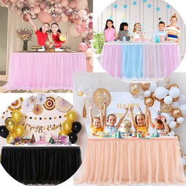 Pmnzdy Gonna da Tavolo in Tulle, Gonna da Tavolo Stile Tutu, Tovaglia, Decorazione per Tavolo e Stoviglie, Gaze in Tulle, Gonna da Tavolo per Scrivania, Decorazione per Tavolo per Matrimoni
