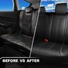CAR PASS Luxury Faux Leather Back Rear Seat Covers, Waterproof
