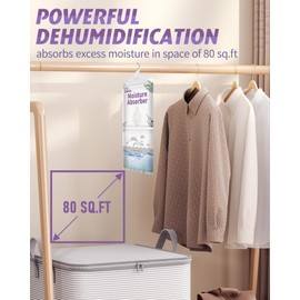 Ksend Moisture Absorbers, 8 Pack, 9.8 Oz Fragrance-Free Dehumidifier Bags, Portable Humidity Bags, Moisture Hanging Bag, Dehumidifier Packs for Closet, Bathroom, Kitchen, 11.8''x 6.3''
