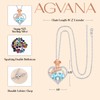 AGVANA December Birthstone Jewelry Blue Topaz Necklace Sterling Silver Rose