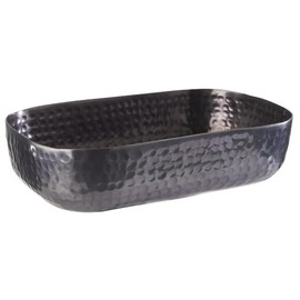 APS Aluminium bowl with hammered, gun-metal coloured surface for cold and hot food, 23.0 x 15.5 cm, 1.4 litres