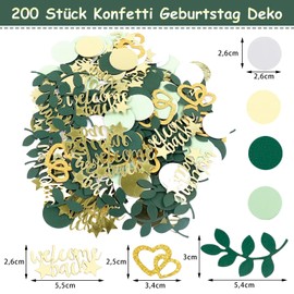 GoldRock Welcome Back Decorative Confetti Large 2.6-5.5 cm, Pack of 200 Heart Welcome Home Confetti, Welcome Home Decoration, Welcome Back Table Decoration, Green, Table Decoration Welcome Back,