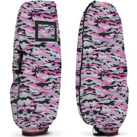 PYKES PEAK PP-GOLF Series Ultra Lightweight 4.2 oz (120 g) Golf Caddy Travel Cover, Fits 9.5 Type / 48 inch Caddy, Golf Bag, Caddy Bag, Foldable, 12 Colors, Stylish, Men’s, Women’s, Camo Pink