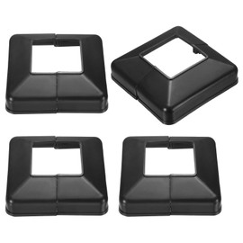 uxcell 4Pcs Post Base Cover, 4.25"x4" (Internal Size 2"x2") PVC Split Style Post Skirt, Porch Column Wrap for Post Fence Deck Cable Railing Baluster Stair Rails, Black