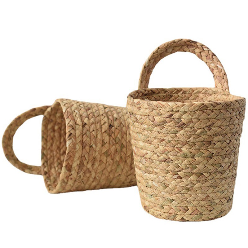 Seagrass Storage Basket Wall Hanging Basket Storage Rack Garden Plant