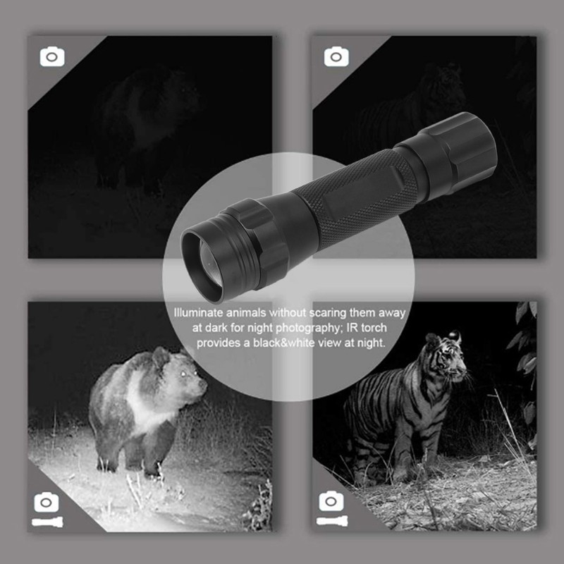 IR LED Flashlight Weatherproof Zoomable 850nm Infrared Flashlight for Hunting