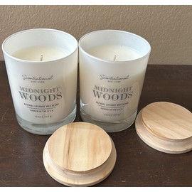 Scentsational Midnight Woods Candle New 11 oz Set Of 2 Coconut Wax Blend