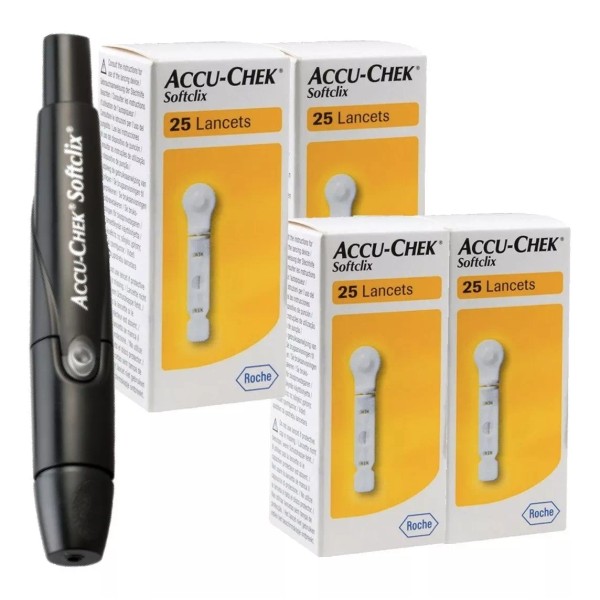 Accu-Chek Puncionador Lancetero Accu - Chek Softclix Con 100 Lancetas