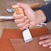 2 Pcs Leather Cutting Knife Craft Tool with Wooden Handle