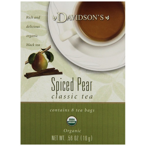 Davidson's Tea Spiced Pear, 8-Count Tea Bags (Pack of 12)