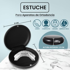 BUYWITHLOVE - Etui für Zahnschienen - Box für unsichtbare Aligner, Zahnhüllen, Invisaling - Kit zur Aufbewahrung von Zahnspangen mit unsichtbarer Kieferorthopädie (schwarz)