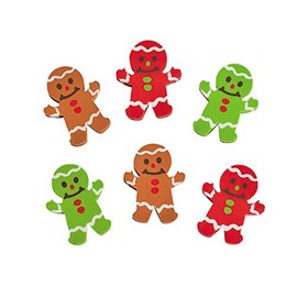 Mini Gingerbread Men Erasers - Bulk Set of 72 - Christmas Party Favors and Classroom Handouts