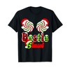 Bestie Claus Couples Peppermint Candy Cane Christmas Plaid T-Shirt