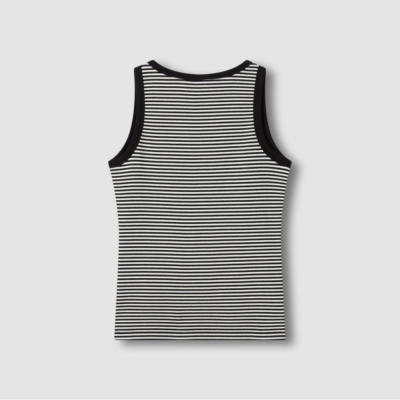 JAJU [JAJU] Women's Cotton Rib Sleeveless T-shirt_Jet Black
