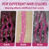12Pcs Hair Tinsel, Purple Hair Tinsel Clip In Fairy Tinsel