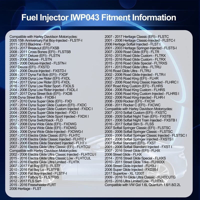 HiSport Racing Fuel Injector IWP043 Replacement for Ducati Monster 696