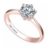 Paris Jewelry 18K Rose Gold 2ct Created White Round Engagement