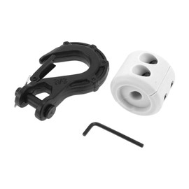 X AUTOHAUX Tractor Bucket Hooks 3/8" Front Tractor Accessories Bucket Grab Hook Metal 3.27"x4.92" Black 15 Ton with 1 White Stopper and 1 Small Wrench 1 Set