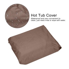 TOPINCN Square Hot Tub Cover Waterproof Spa Hard Cover Protector Hot Tub Cover Outdoor Waterproof Pool Spa Part Sun Shield (Coffee)