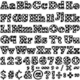 260 PCS Bulletin Board Letters for Classroom 4” Letters Combo Pack Set Black Checkered Car Classroom Decorations Alphabet Numbers Symbols Letters for Bulletin Board Cutouts Card for Classroom Decor