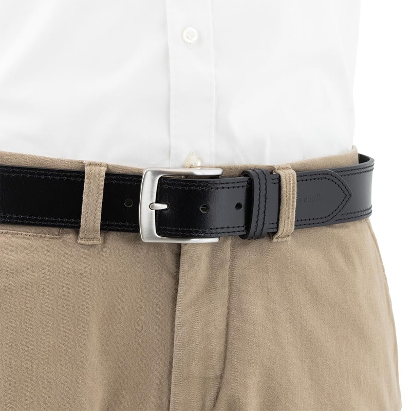 Pierre Cardin Men's Leather Belt, Jeans Belt, 40 mm Wide,